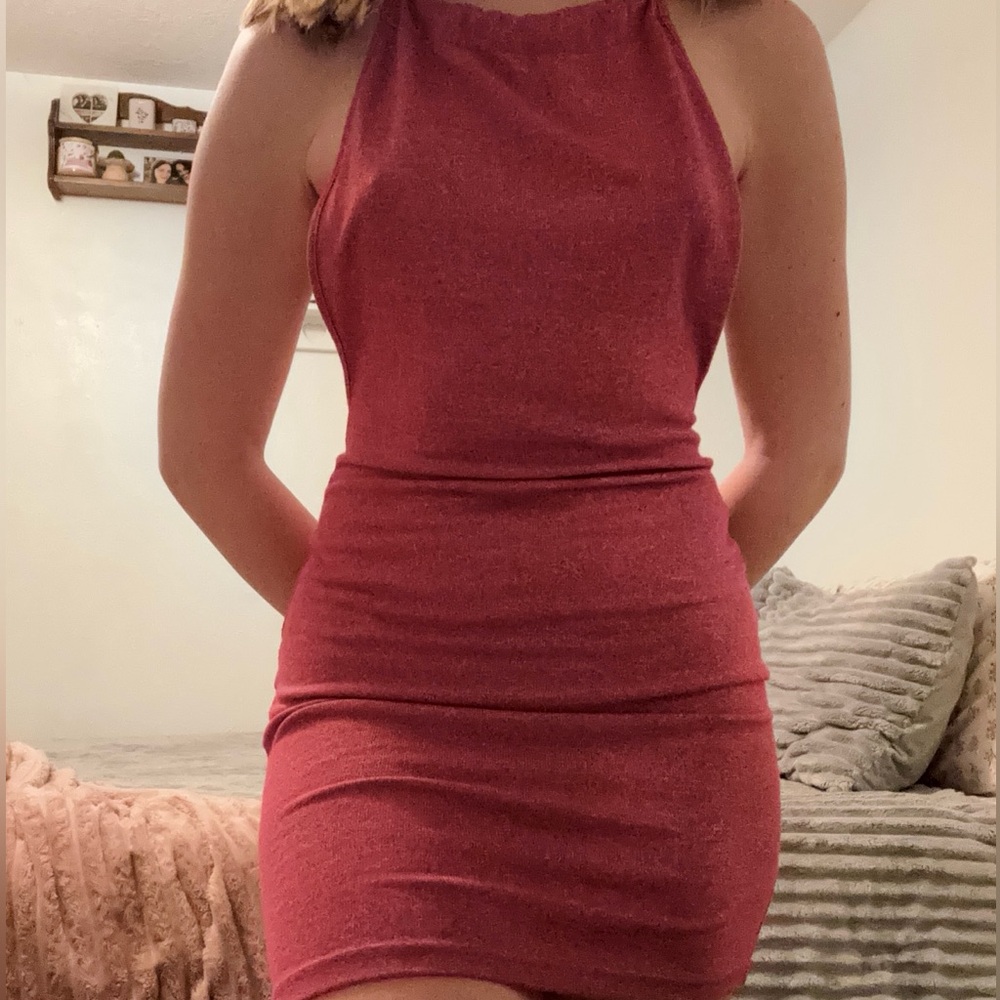 SHEIN halter top dress pink